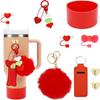 Stanley Cup Accessories Set, Including Lipstick Holder, Silicone Stanley Cup Boot, 2 X Silicone Straw Cover, 2 X Charms