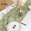 Heat Resistant Table Runner Wrinkled Cloth Decorative Tulle Tablecloth Wedding Reception Party Home Restaurant Decoration