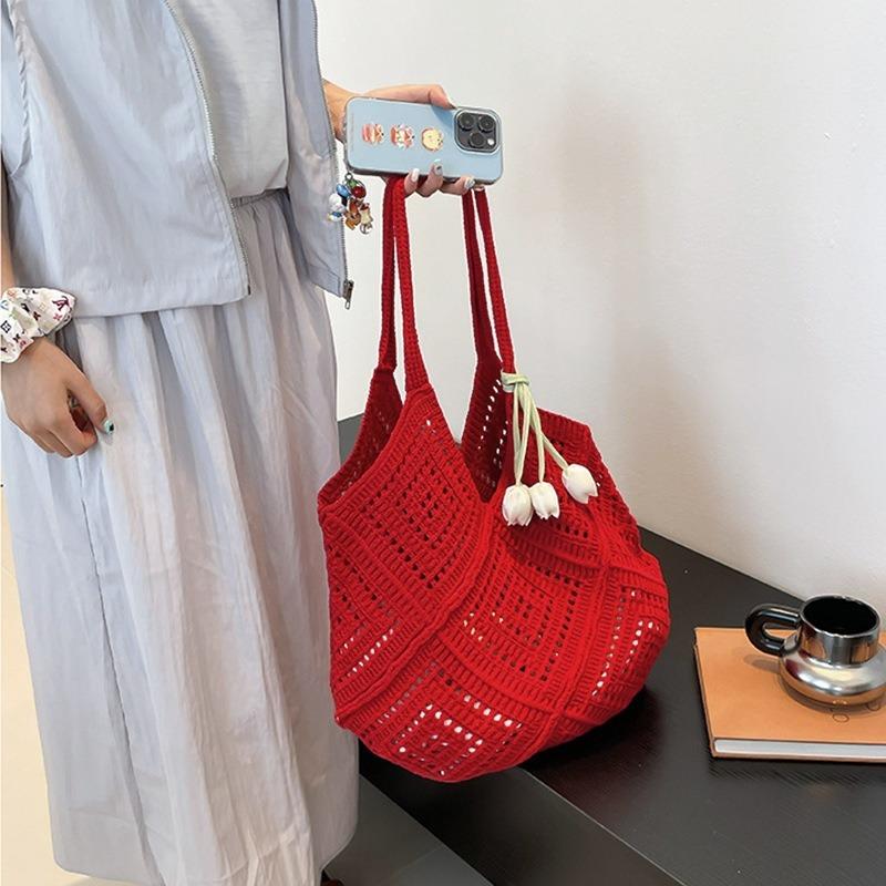 Beach Bag Knitted Bag New Bag Wind Large Capacity Tote Bag Bohemian Bag Woven Bag Hollow