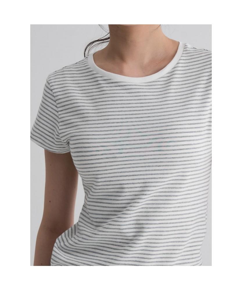 8SECONDS Color Block Stripe Lecture Short Sleeve T-Shirt Ivory