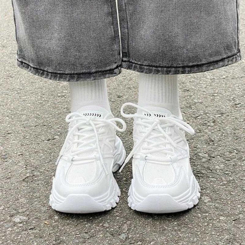 Summertime Women's Shoes Sneakers Flat Shoes Soft Glutinous Casual Fitness All-match Comfortable Lace-up Little White Shoes 2024