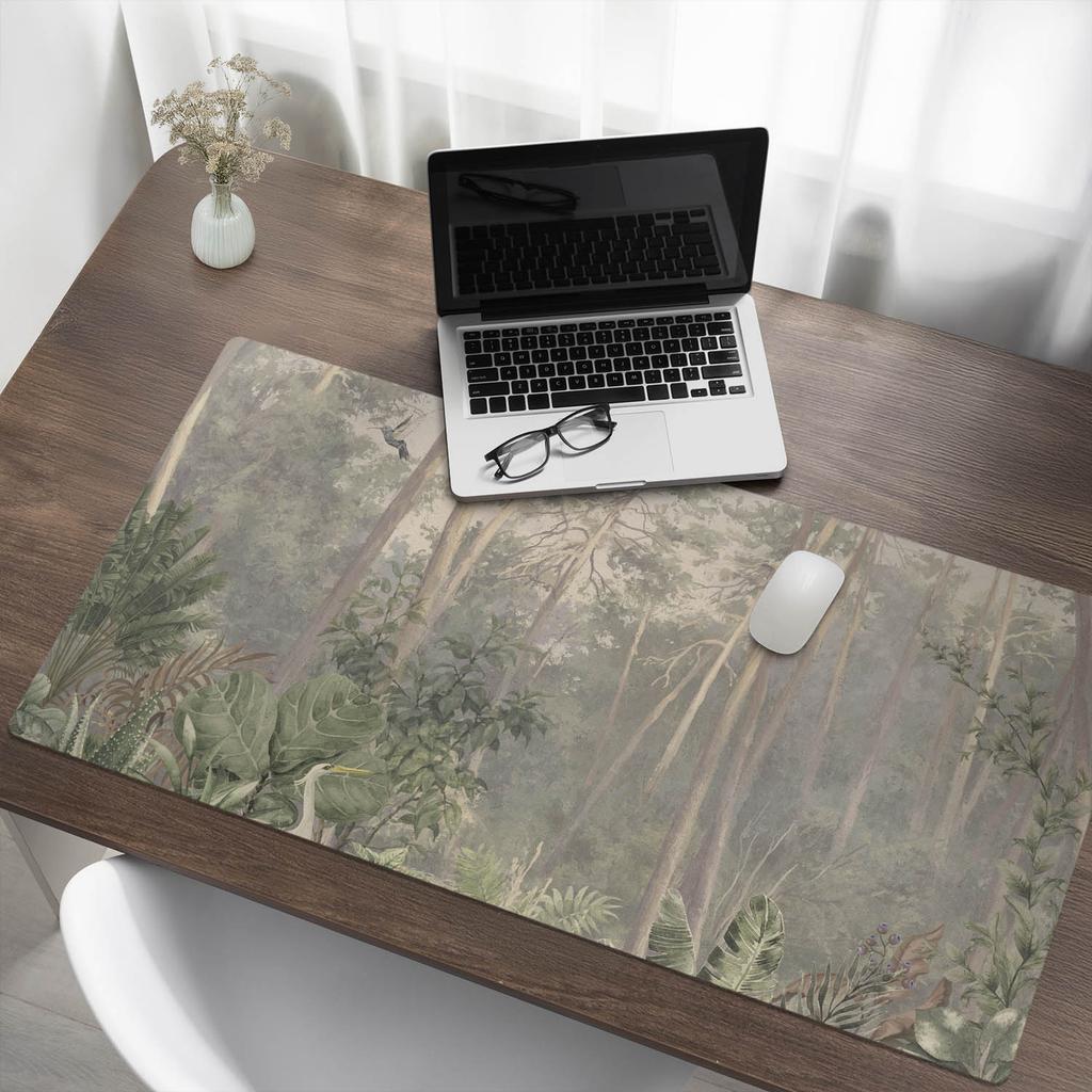 Anti-slip Protective Desk Mat with Forest Panorama Pattern 120x60 cm