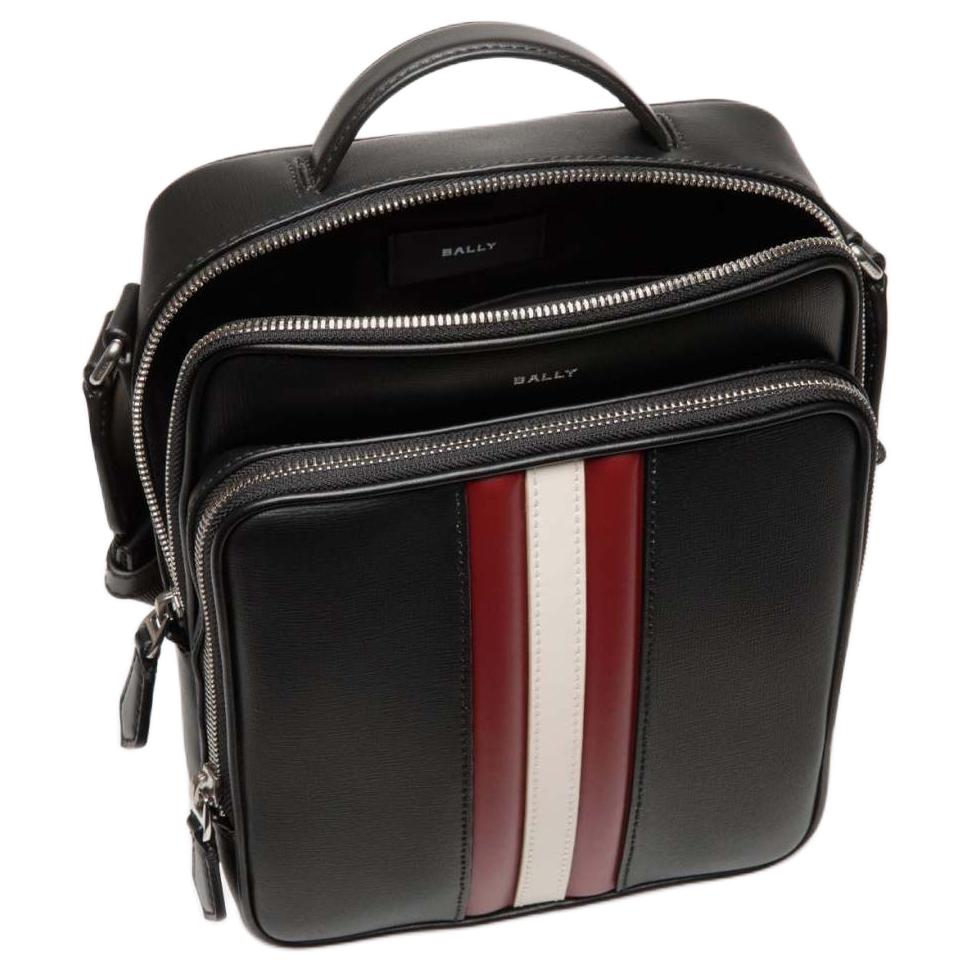 Bally Mythos Palladium Metal Accessories Recycled Cowhide Shoulder Crossbody Bag Men Bags Black 6308448