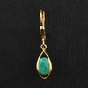 925 Sterling Silver Yellow Gold Plated Earrings Sakota Emerald Oval 7x5mm Elegant Women Jewelry