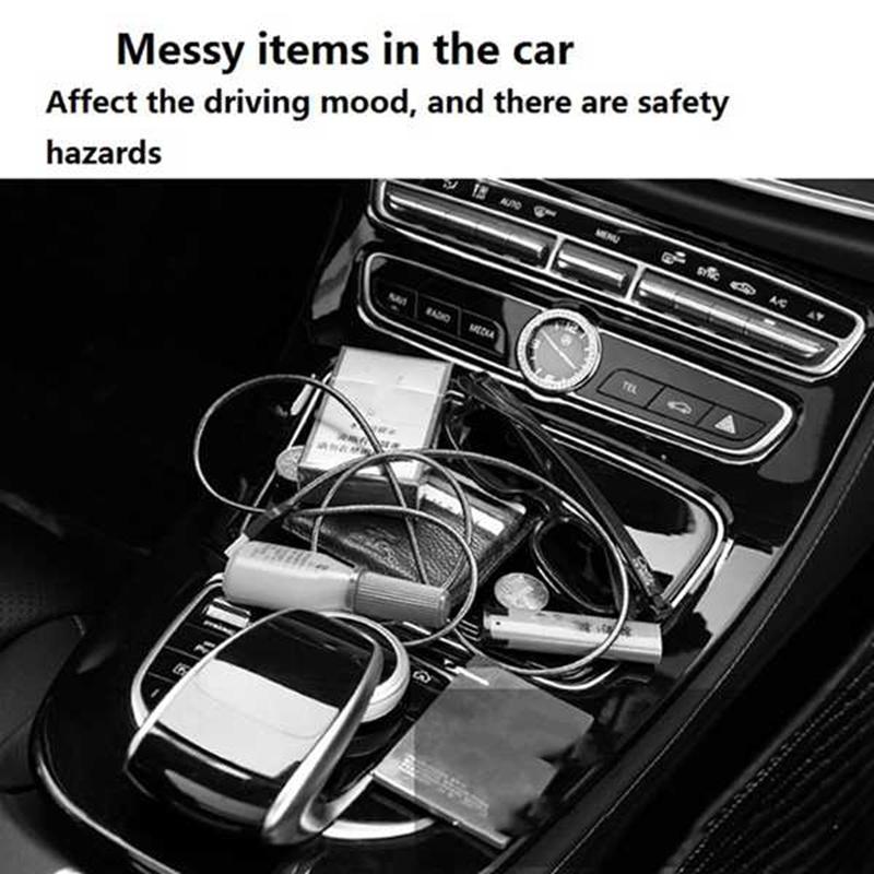 Organizator de buzunar pentru scaunul cu control central al mașinii cu 2 încărcătoare USB, cabluri retractabile QC3.0, spațiu pentru scaune multifuncționale