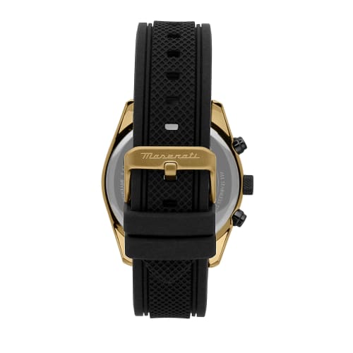 Official Maserati Attrazione Series Men's Quartz Watch with Black Strap and White Dial, 43mm Case, 5ATM Water Resistance, Perfect for Students, Busine