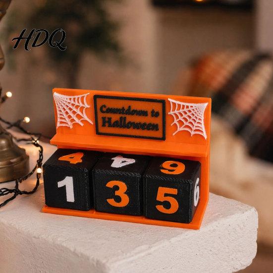 Halloween Umhang Dekor Countdown Kalender Block 3D Gedruckter Adventskalender Gruselig Täglich