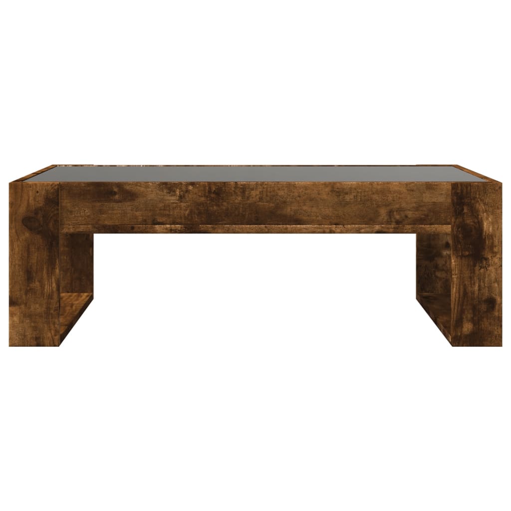 Coffee Table with Infinity LED Smoked Oak 90 x 53 x 30 cm