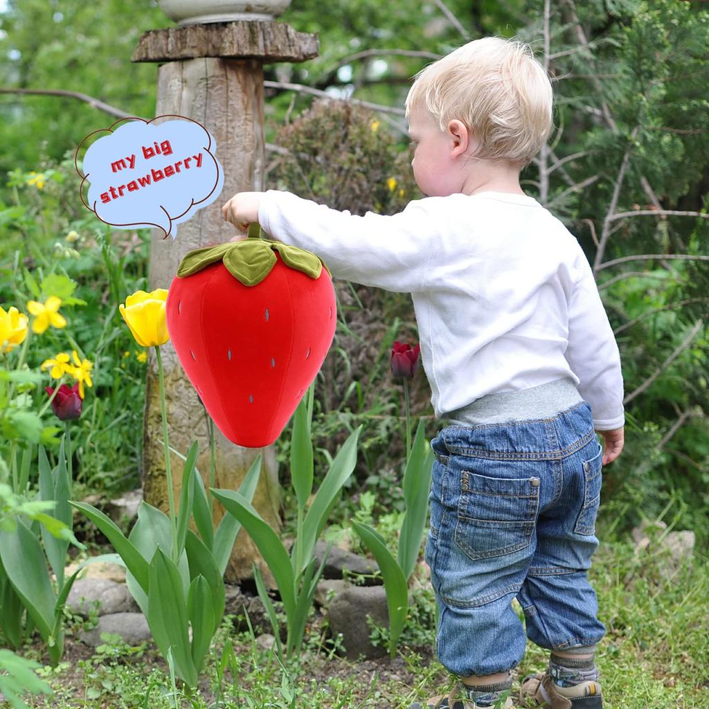 4Style 25cm Cute Fruit Kids Pillow Stuffed Strawberry Plush Pillows Super Soft Girls Pillows Cushion Seat for Kids Toys