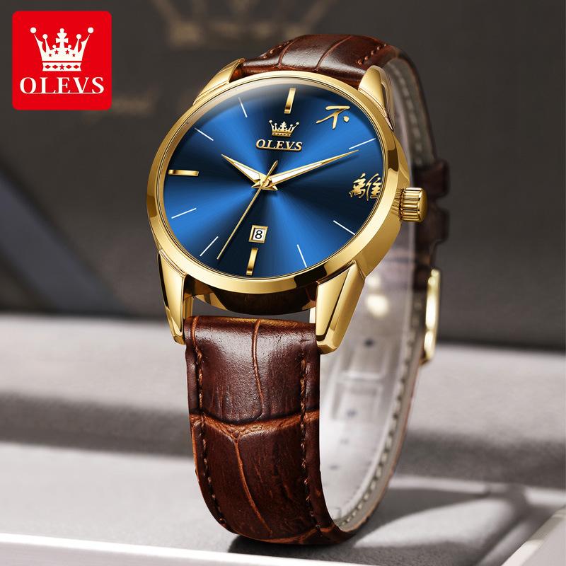 

Брендовые часы OLEVS, кварцевые часы, подарок на день народа, водонепроницаемые часы для пар, мужские мужские часы
