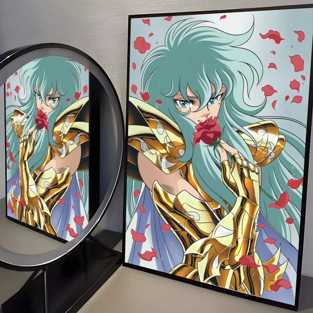 S-Saint Seiya Anime Klasyczny Plakat HD Sztuka Mural Ścienny Plakat Wodoodporny Vintage Nadruk Dekoracja do Wystroju Domu DIY