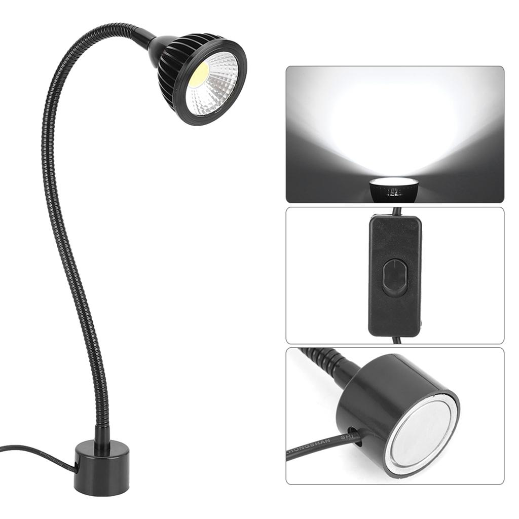 Aluminum 7W LED Machine Work Light Magnetic Base Hose CNC Sewing Milling Lamp for Beauty Nail Study