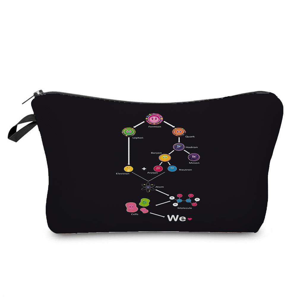 

Women Chemical Physics Formulas Print Cosmetic Bag Toiletries Organize Travel Storage Case 6768