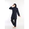 Black Lycra Headscarf 4 Piece Fully Covered Water Repellent Quick Drying Zippered Hijab Swimsuit