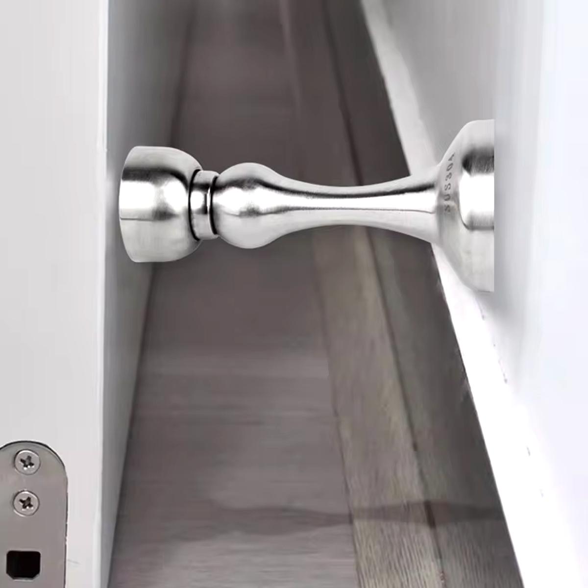 Дверная присоска из серебристой шлифованной нержавеющей стали, 304 нержавеющая сталь, новая, без сверления, противоударная, для дома