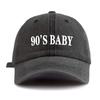 1pz Berretto da Baseball Lavato con Stampa BABY Anni '90 per Adulti, Stile Retrò Minimalista Casual Morbido Regolabile Berretto da Papà, Perfetto Come Regalo