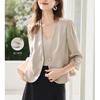 Women's Short V-Neck 3/4 Sleeve Open Blazer