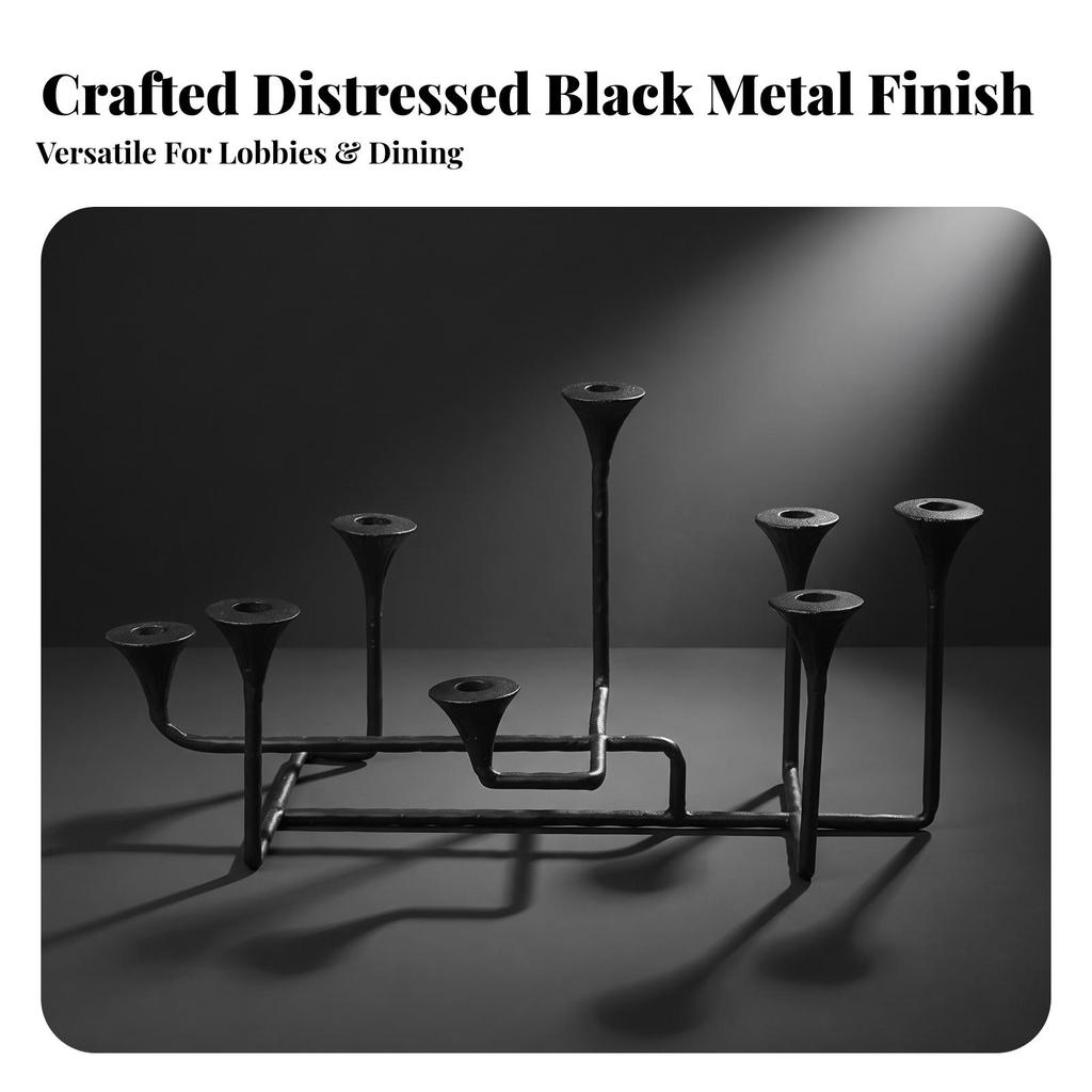 Metal Candlestick Holder Abstract Geometric Candle Elegant for Entryway