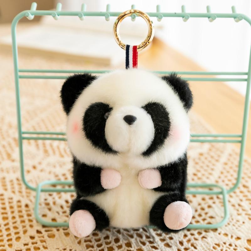 Soft and Cute Spherical Plush Pendant Panda Doll Rabbit Backpack Hanging Pink Pig Keychain Event Gift
