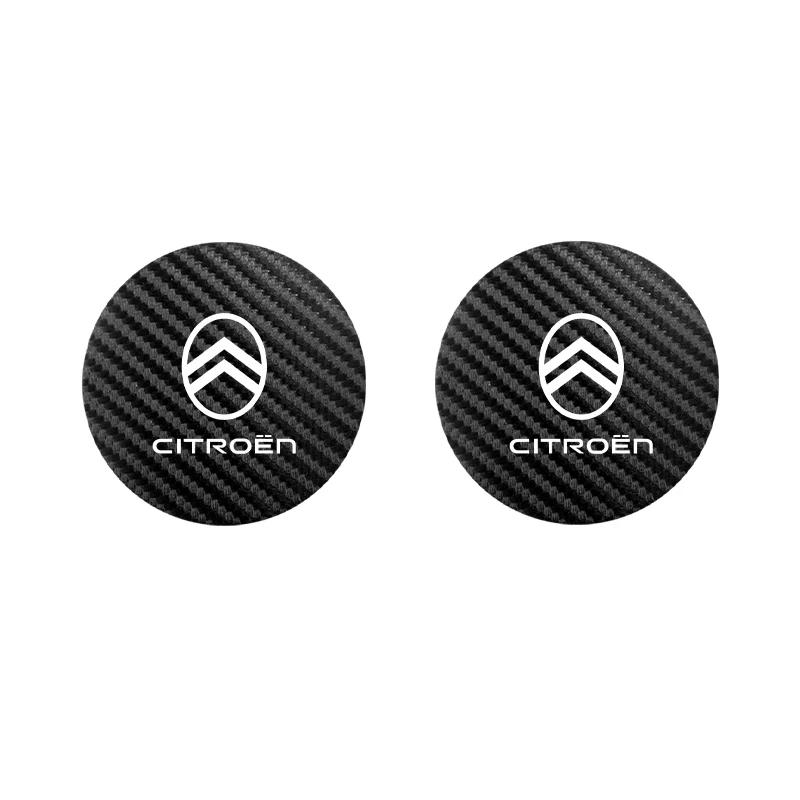 

2 шт. Автомобильный значок Коврик для подстаканников Кожаный коврик для чашки из углеродного волокна Для Citroen C3 C5 AIRCROSS C5X C4 Cactus PICASSO e-C3 C1 C-Crosser