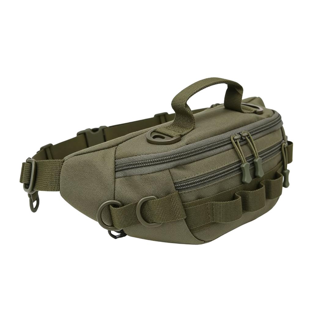 Waist Bag Lightweight Water Proof Oxford Cloth Sling Bag with Adjustable Strap for Outdoor Hiking Running Green
