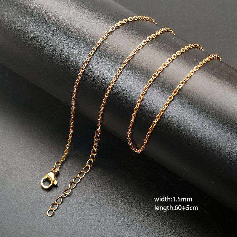 60pcs 1.5mm-4mm Width 40-60cm Length Stainless Steel Necklace Chain Pendant Hang Charms Women Jewelry Making DIY Accessories