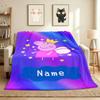 Custom Name Peppa Fairy Flannel Blanket Throw Blanket Soft Warm Sofa Bed home Decor Unique Gift