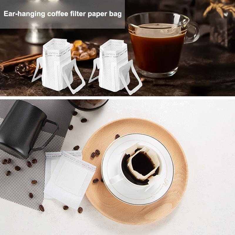50/100Pcs Pack Disposable Hanging Ear Coffee Fliter Bag Hand Charge Eco-Friendly Paper Bag Espresso Coffee Accessories Tea Tool