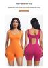 Women's Seamless Nude Bodysuit: Tight-fitting Yoga Wear for Fitness, Running, and Waist Slimming Sportswear.