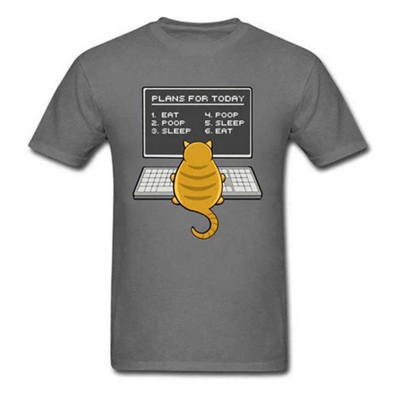 A Busy Cat Pattern Crew Neck Unisex T Shirt Summer Fashion 3D Printed Animal Graphic Short Sleeve Simple Design Oversized Tees