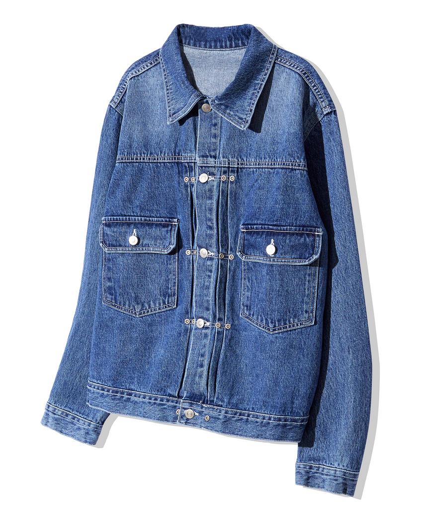 Knd Rivet 2Nd Type Washed Denim Trucker Jacket Blue