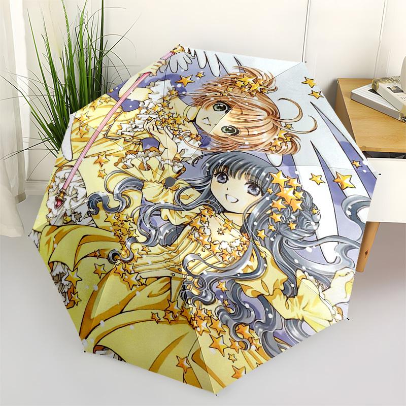 

1pc Cardcaptor Sakura & Kinomoto Sakura Automatic Opening Folding Outdoor Umbrella - 8 Bone Iron Frame, Outdoor for Fans, Travelers, Daily Use, G