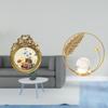 Antique Crystal Photo Frame Vintage Ball Sculpture Round Metal Picture Ornate European Desktop