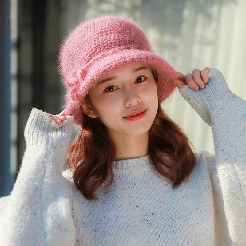 Knitted Hat for Women In Autumn and Winter Fashionable and Versatile Thick and Plush Knitted Hat Warm Fisherman Hat