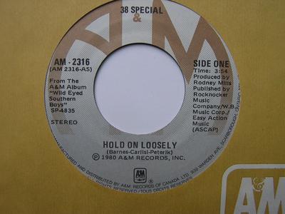 7-Zoll-Schallplatte 38 SPECIAL - Hold On Loosely AM2316 A&M Records 1980 Kanada Rock Gebraucht