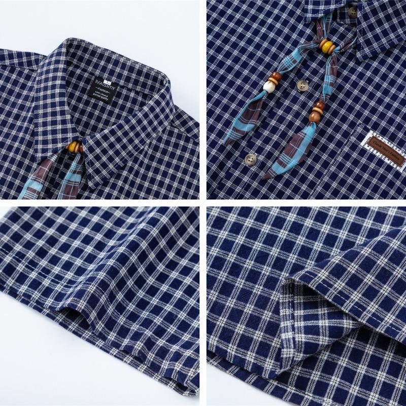 American Retro Streamer Decorative Plaid Short-sleeved Shirt Summer New Loose Casual Lapel Shirt for Men and Women