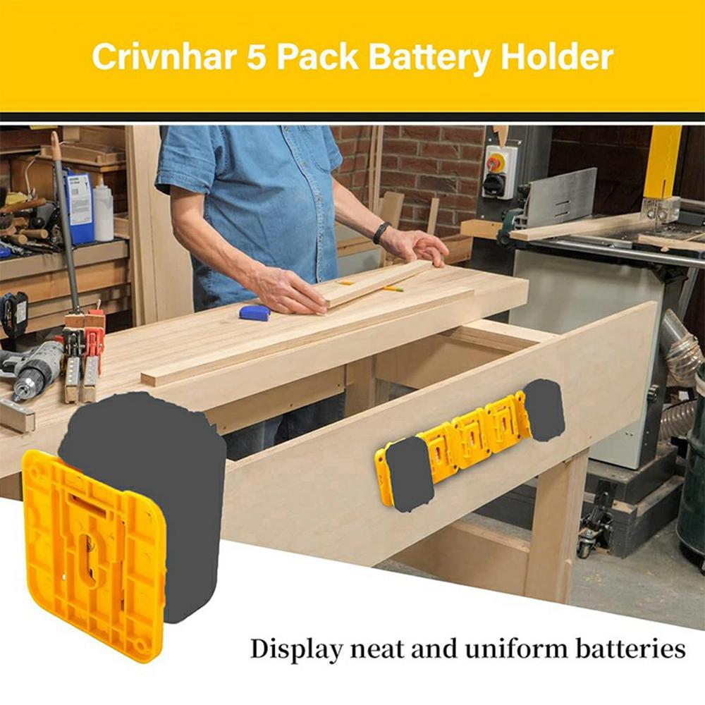 RIS-DW-1 12Pcs For Dewalt 20V/60V DCB200 Battery Holder Wall Storage Mounts Battery Rack