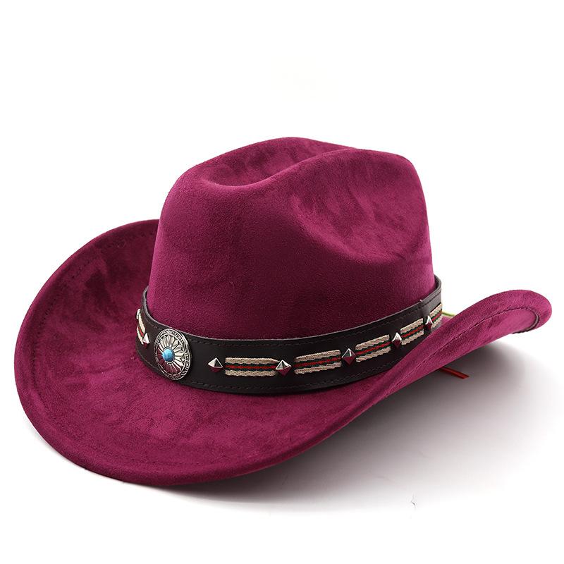 National style suede one-word cowboy top hat French vacation knight cowboy British hat elegant travel outdoor hat