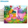 1pc 11*15cm Wooden Jigsaw Puzzle Cartoon Animal Parent-child Theme Puzzles Game Kids Montessori Educational Toys for Children
