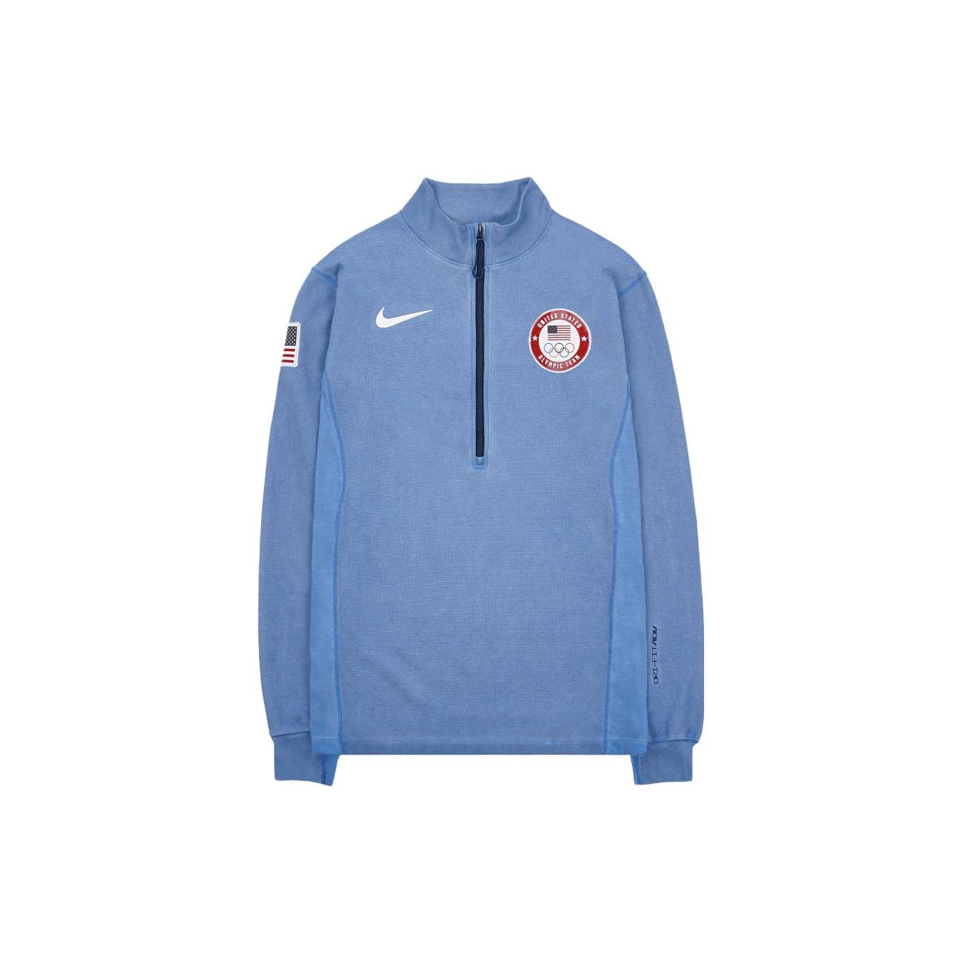 

Мужская толстовка с длинным рукавом и полумолнией Nike с принтом, синяя DH1593-476