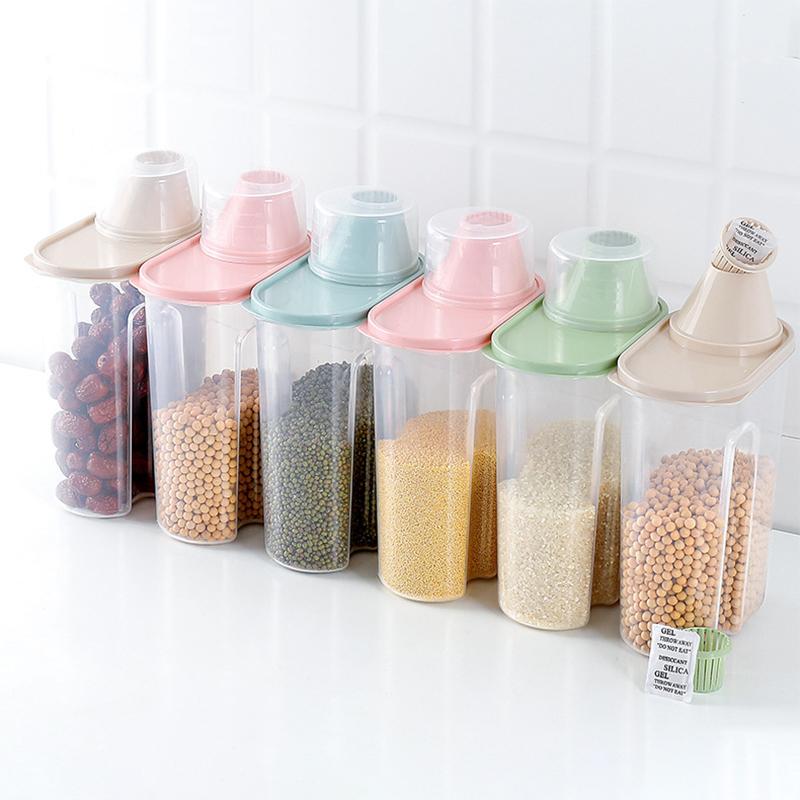 Transparent Rice Bucket Rice Storage Box Household Kitchen Grain Sealed Tank Storage Box Storage Tank Flour Bucket Rice Tank