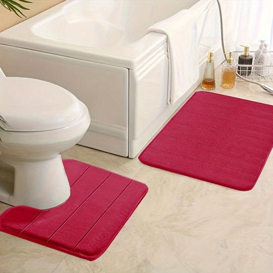 Yousheng 2 Buc/Set Covoraș de Baie Covor de Baie Fund Antiderapant 40x60cm 40x50cm Catifea Corală U-Formă Pătrat Pad de Baie