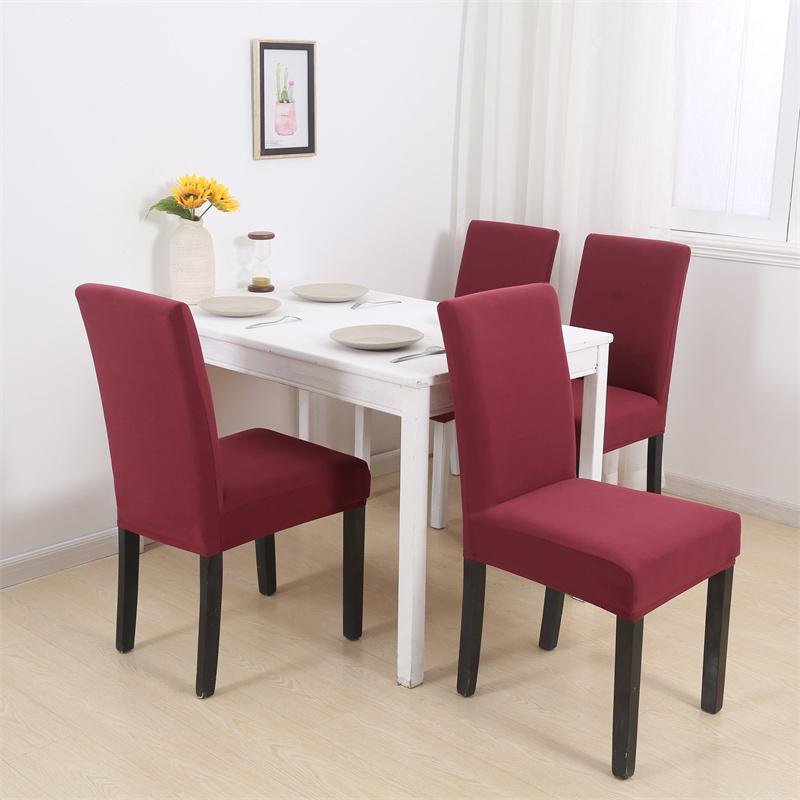 1/2/4/6 Pezzi Coprisedia Monocolore Coprisedie Elastiche per Cucina Sala da Pranzo Banchetto Nuziale Casa Spandex Elasticizzato