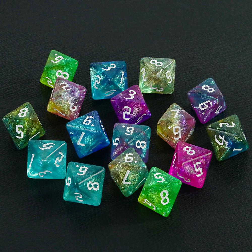 Mixed Colored Dice Polyhedral Dice D8 Dice for DND Boardgame, Educational Accessories Gaming
