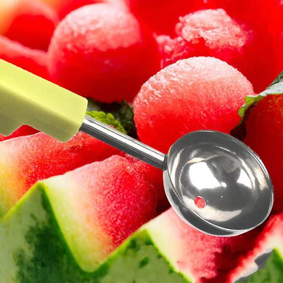 3-in-1 Fruit Ball Scooper Melon Baller Scoop Pulp Separator Stainless Steel Fruit Carving Tools for Cantaloupe Watermelon