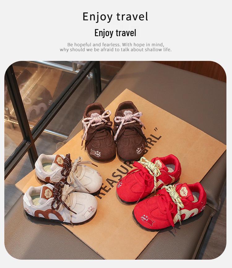 Kindertrainingsschuhe im deutschen Stil für Frühling und Herbst: Weiche Sohle, Bestickte Sportschuhe für Jungen & Mädchen