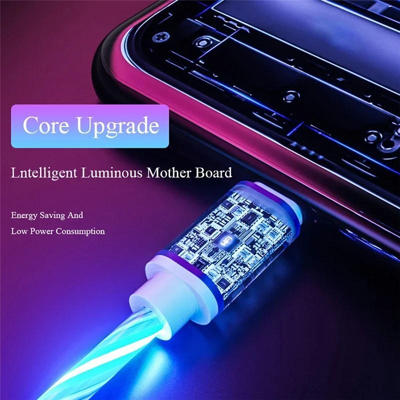 Typ C Ladekabel USB Schnelllader LED-Beleuchtung Leuchtendes Lade-Datenkabel für IPhone 14 13 Pro Max Xiaomi Universal