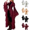 Women's Casual Fashion Long Sleeve  Halloween Graphic Printed Vintage Long Dresses