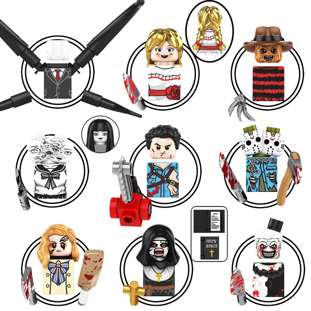 TP1011 Halloween Horror Series Building Blocks Slender Terrfier Jason Bricks Figures Children Toys