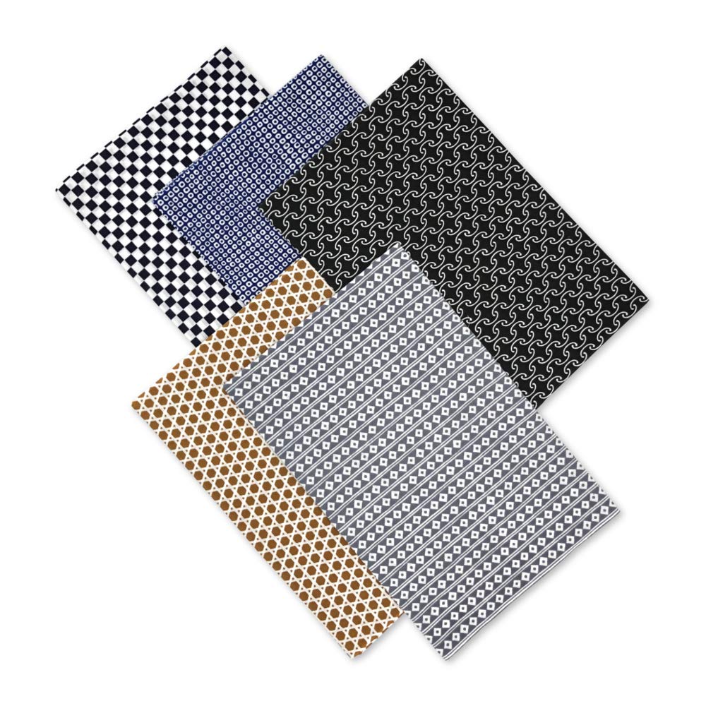 cankeri Tenugui hand Small Traditional pattern B (Japanese towel) - pattern, 5-piece set, - (raw edge)